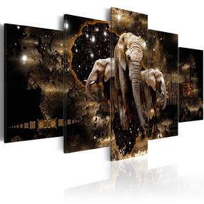 Reprodukcija Artgeist Brown Elephants N3357-DKX, 200 cm x 100 cm