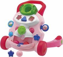 Vaikiškas stumdukas - vaikštynė Chicco Baby Steps, 40.5 cm, rožinė sp.