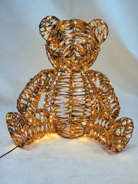 Dekoracija Christmas Touch Teddy su LED apšvietimu, 43 cm, ruda sp.