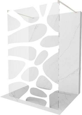 Dušo sienelė Mexen Kioto Walk-in, 130 cm x 200 cm, brushed nickel sp./grūdintas