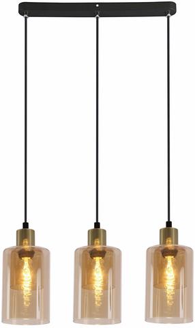 Светильник потолочный Candellux Lighting Doppio 33-51615, E14, 3 x 40 Вт, янтарный цв. / черный цв.