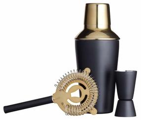 Барменский набор для коктейлей Bar Craft GB40BCSHAK3PC, золотой цв./черный цв., 0.5 л, 3 шт.