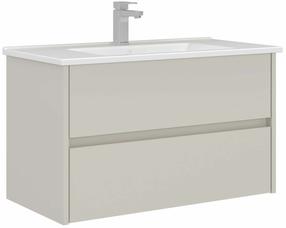 Шкафчик для ванной с раковиной Kalune Design Arno, белый цв./кашемир цв., 45 см x 85 см x 52 см