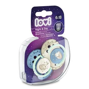 Соска Lovi Night & Day Boy, 6+ мес., синий цв.