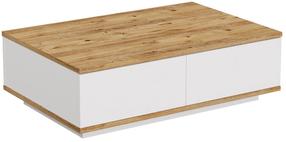 Kavos staliukas Kalune Design FR14-AW, ruda sp./balta sp., 90 cm x 60 cm x 28.6 cm
