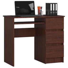 Rašomasis stalas su stalčiais, dešinės pusės Akord Furniture Factory A-6, 90 cm x 50 cm, 77 cm, wenge sp.