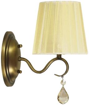 Lampa sienas Candellux Fiesta, E14, 1 x 40 W, krēmkrāsa krās. / misiņa krās., 15 x 14 cm