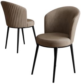 Kėdžių rinkinys Kalune Design Risa 240CHR4141, matinė, juoda sp./kapučino sp., 41 cm x 45 cm x 87 cm, 2 vnt.