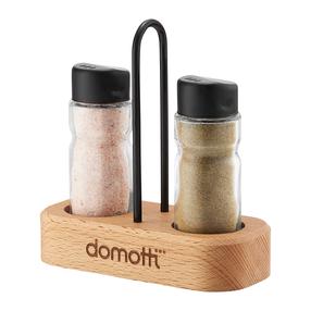 Sāls un piparu trauka komplekts Domotti Temis, melna krās., 12 cmx6.5 cm