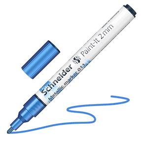 Текстовый маркер Schneider Paint-lt 011, 2 мм, синий цв./металлический цв.