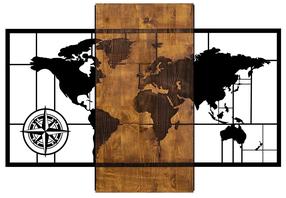 Sienos dekoracija Wallity World Map With Compass, 85 cm x 58 cm
