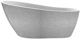 Ванна, свободно устанавливаемая Besco Melody Glam Silver, 150 см x 80 см x 72 см, овальная, серебристый цв./хромовый цв.