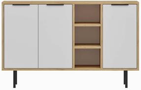 Консольный стол Kalune Design Viyanna, белый цв./имитация древесины дуба цв., 29.6 см x 120 см x 75 см