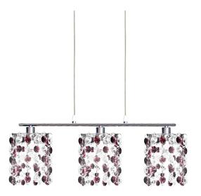 Lampa karināms Candellux Lighting Classic, G9, 3 x 40 W, balta krās./bordo krās. / hroma krās.
