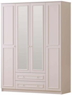 Skapis Kalune Design Lina, matēti balta krās., 52 cm x 140 cm x 210 cm, ar spoguli