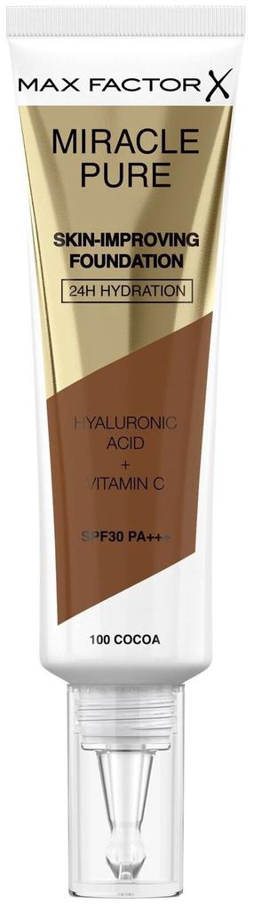 Skystas makiažo pagrindas Max Factor Miracle Pure Skin Improving, SPF 30, 100 cocoa, 30 ml