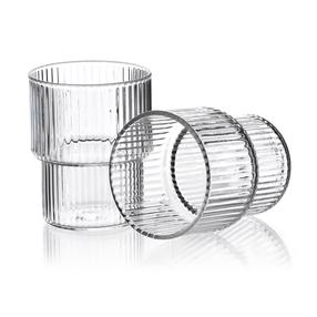 Stiklinių komplektas Mondex Ella Stripes, borosilikatinis stiklas, 0.320 l, 4 vnt.