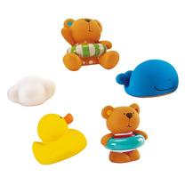 Vonios žaislų komplektas Hape Bath Squirts Teddy And Friends E0201, įvairių spalvų, 5 vnt.
