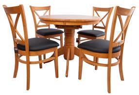 Valgomojo komplektas Home4you Mix & Match K208371, juoda sp./ruda sp.