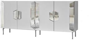 Komoda Kalune Design Dubai, balta sp./sidabro sp., 80 cm x 40 cm x 180 cm