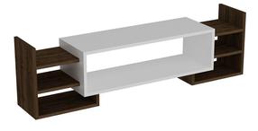 TV staliukas Kalune Design Sema, balta sp./riešuto sp., 115 cm x 29.6 cm x 38.2 cm