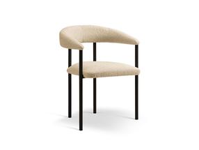 Kėdžių rinkinys Cosmopolitan Design Lea Boucle, matinė, juoda sp./smėlio sp., 53.5 cm x 56.5 cm x 74 cm, 2 vnt.