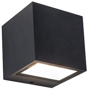 Sieninis lauko šviestuvas Lutec Gemini, 9W, LED, IP54, juoda sp., 8.8 cm x 8.6 cm
