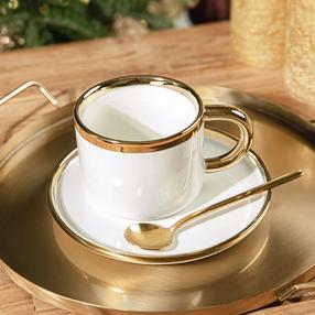  Tass alustassiga Homla Basic, valge v., 0.2 l