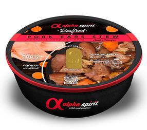 Šlapias šunų maistas Alpha Spirit Realfood, kiauliena/džiovinta oda, 0.280 kg