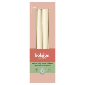 Žvakė, kūginė Bolsius, 7 h, 4 vnt., balta sp.