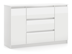Komoda Simple, balta sp./skaidri sp., 78.5 cm x 120 cm x 39 cm