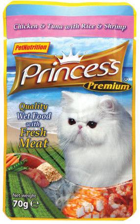 Šlapias kačių maistas Princess, jūros gėrybės, 0.07 kg