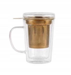 Puodelis su sieteliu ir dangteliu Vialli Design Amo 29378, skaidri sp., 0.3 l