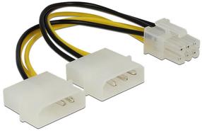 Vads Delock 4 pin Molex, Molex, 0.15 m, dzeltena krās.