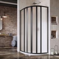 Dušikabiin Ravak SuperNOVA SKKP6-90, poolümar, aluseta, 90 cm x 90 cm x 195 cm, must v./karastatud