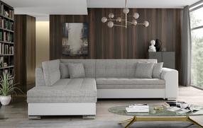 Kampinė sofa Pieretta Berlin 01, Soft 17, balta sp./pilka sp., kairinė, 205 x 260 cm x 80 cm
