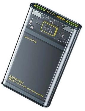 Nešiojamas įkroviklis (Power bank) WEKOME Vanguard WP-321, 20000 mAh, 20 - 22.5 W, skaidri sp./juoda sp.