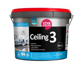 Dažai Vivacolor Ceiling 3, balta sp., 2.7 l
