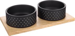 Statiiv koos kaussidega koera jaoks Flamingo Duo Dinner, 1.68 l, 37 cm x 19 cm x 7.5 cm, pruun v./must v.