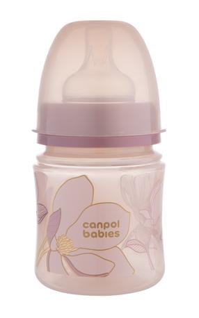 Бутылка с широким горлышком для младенцев Canpol Babies EasyStart, 120 мл, 0 мес., персик цв.