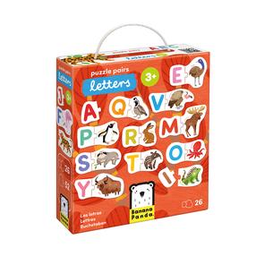 Puzle Bananapanda Pairs Letters, EN, daudzkrāsaina, 26 gab.