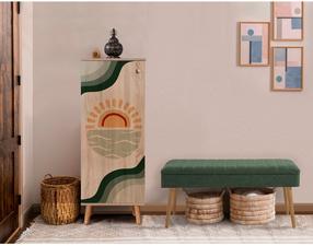 Комплект мебели для прихожей Kalune Design Vegas 930 - 1070, комнатные, дуб сонома цв./зеленый цв.