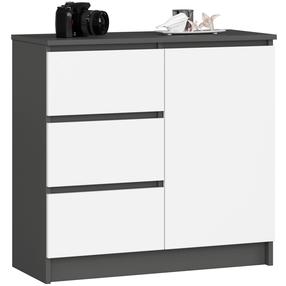 Kumode Akord Jerry K80, balta krās./grafīta krās., 77 cm x 80 cm x 35 cm