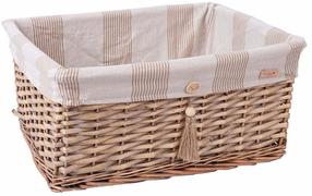 Krepšelis Home4you Willi Stripe 61041, medvilnė/gluosnis, 48 cm x 38 cm, rusva sp.