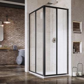 Prekė su pažeista pakuote. Dušo sienelė Ravak SuperNOVA SRV2-75 195 S, 75 cm x 195 cm, juoda sp./skaidrus