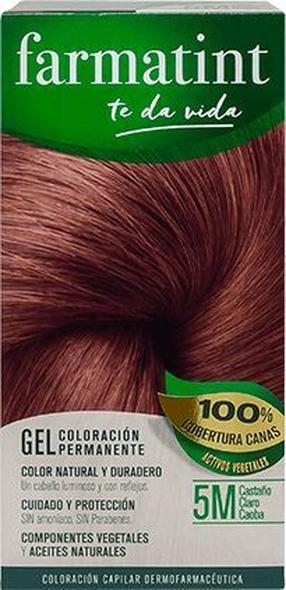 Plaukų dažai Farmatint Permanent Color Gel, light brown mahogany sp., 5M, 150 ml