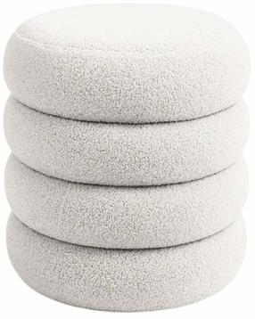 Pufas Akord Furniture Factory Snuggo Teddy, balta sp., 42 cm x 42 cm x 44.5 cm