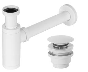 Sifoonikomplekt "click-clack" kaanega vannitoavalamu jaoks Rea REA-A6952, 45 mm, click clack-funktsioon, valge v.