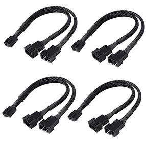 Kabelis Akasa 4 pin PWM female - 2 x 4 pin PWM male 4pcs AK-CBFA04-KT04 4 pin PWM female, 2 x 4 pin PWM male, 0.15 m, melna krās.