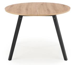 Stalas išskleidžiamas Ruben, ąžuolo sp./juoda sp., 102 - 142 cm x 102 cm x 73.6 cm